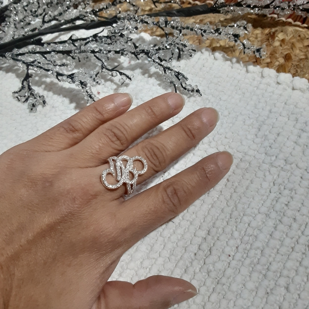 Sterling Silver Rhinestone Ring - image 3